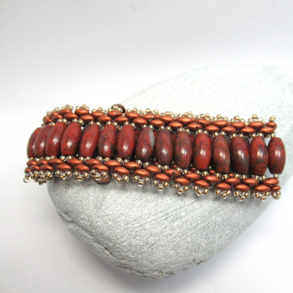 Red Jasper woven bracelet - Picture 11 of 11